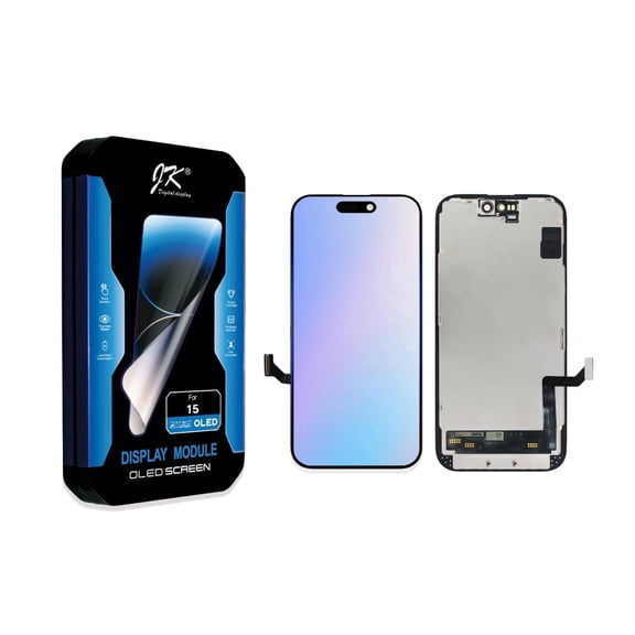 OLED screen replacement kit (non-LCD) for iPhone 15, 6.1-inch Full HD Retina display.