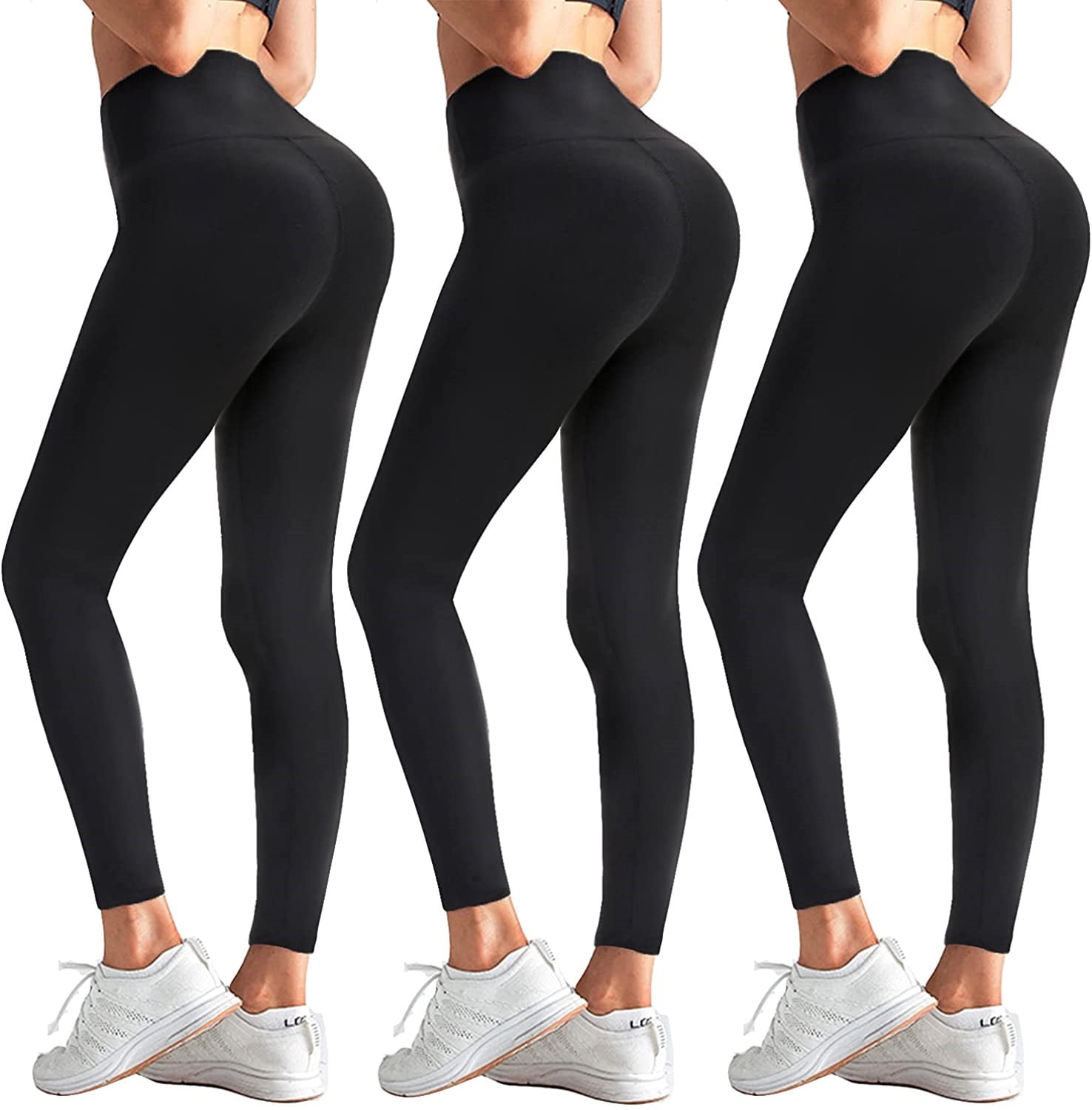 OLENNZ 3 Pack Women's Leggings-Yoga Pants Workout Running Legging S-M ...