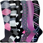 OLENNZ Compression Socks Women & Men - Best Support for Sports,6 Pack,S-M