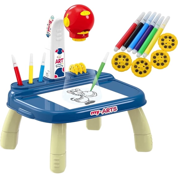 OLEOCA Drawing Projector for Kids – Educational Arts & Crafts Kit, Drawing and Tracing Projector for Boys with Markers & Slides, Birthday Gifts for Kids Ages 3+