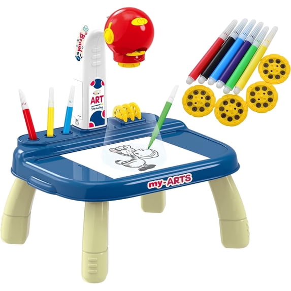 OLEOCA Drawing Projector for Kids – Educational Arts & Crafts Kit, Drawing and Tracing Projector for Boys with Markers & Slides, Birthday Gifts for Kids