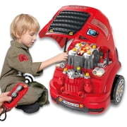 OLEOCA Large Truck Engine Toy   Interactive Steering Wheel, Engine Building Kit & Kids Mechanic Tool Set with Light & Sound   56 Pcs Take Apart Toys for Boys Ages 3+