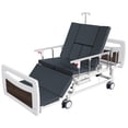 thumbnail image 1 of OLERN Premium Full Electric Hospital Bed for Home Use,Anti-Slip Nursing Bed with Lateral Tilting,5" Large Locking Casters,Waterproof Foam Mattress,Bedpan,Hair-Washing Device,IV Pole,550 LBS Loading, 1 of 1