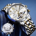 thumbnail image 1 of OLEVS Automatic Watches for Men Luxury Dress Waterproof Self Winding Mechanical Moon Phase Chronograph Stainless Steel Luminous Diamond Date Skeleton Tourbillon Wristwatch for Men Reloj Para Hombre, 1 of 15