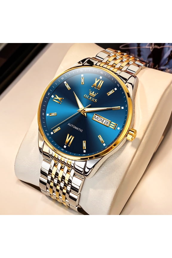 Automatic Watches for Men Self Winding Mechanical Classic Dress Luminous Stainless Steel Multi Calendar Luxury Mens Watches with Date Men Wrist Watches Reloj para Hombre
