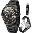 thumbnail image 1 of OLEVS Automatic Watches for Men Skeleton Self Winding Mechanical Fashion Dress Chronograph Moon Phase Stainless Steel Waterproof Luminous Mens Wrist Watches Gift Reloj Para Hombre, 1 of 16