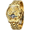 thumbnail image 1 of OLEVS Automatic Watches for Mens Self-Winding Mechanical Chronograph Classic Fashion Business Tourbillon Skeleton Stainless Steel Waterproof Luminous Mens Wrist Watches Reloj Para Hombre, 1 of 14