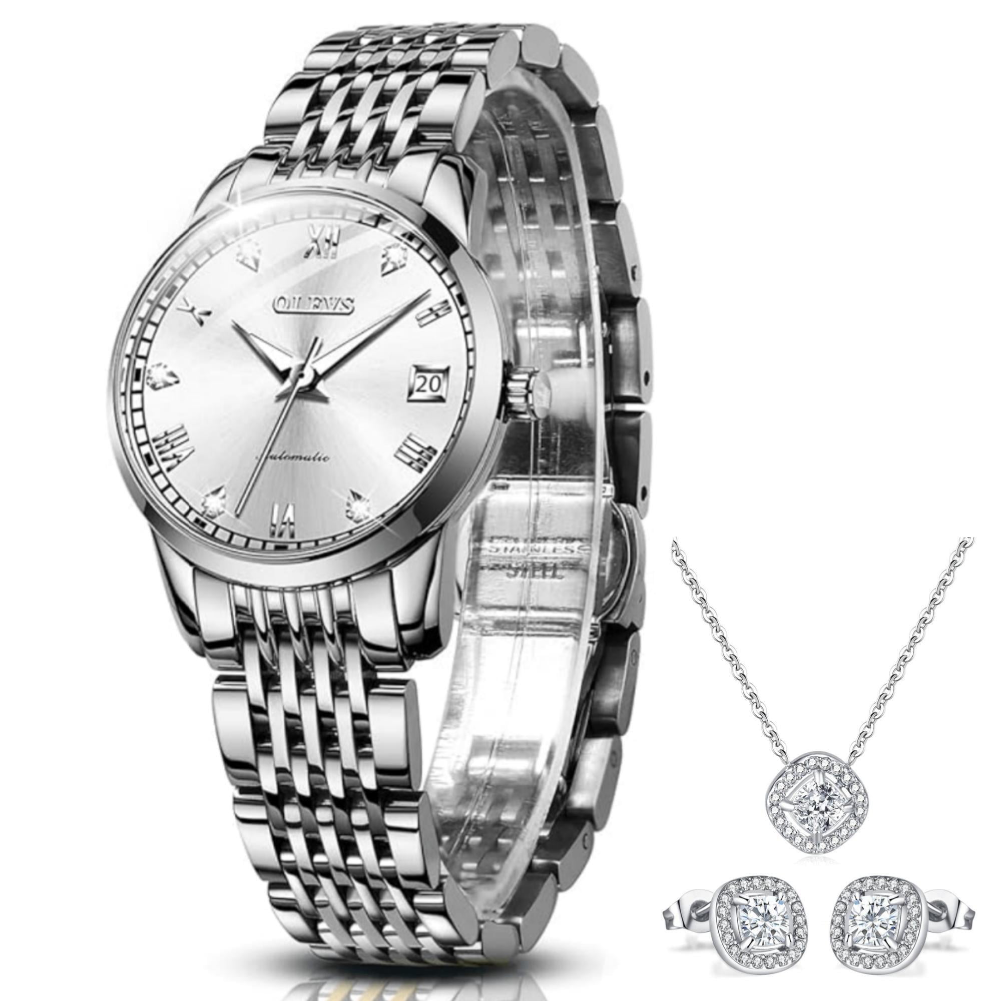 OLEVS Automatic Watches for Women, Classic Diamond Ladies Watch Self