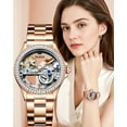 thumbnail image 1 of OLEVS Automatic Watches for Womens Mechanical Skeleton Self Winding Stainless Steel Luxury Dress Waterproof Luminous Ladies Watches Womens Wrist Watches Gift Reloj Para Mujer, 1 of 15