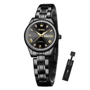 OLEVS Watches for Women Luxury Dress Quartz Analog Casual Gold Plated Stainless Steel Waterproof Luminous Date Fashion Ladies Wrist Watches Gifts Relojes para Mujer