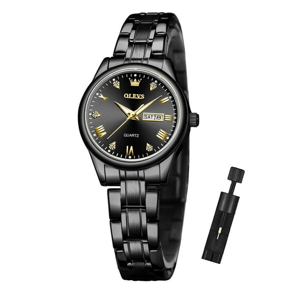 OLEVS Watches for Women Luxury Dress Quartz Analog Casual Gold Plated Stainless Steel Waterproof Luminous Date Fashion Ladies Wrist Watches Gifts Relojes para Mujer