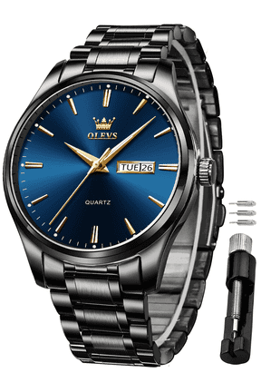 Classic Men Watches with Date,Stainless Steel Man Watch with Date, Bussiness Watches for Men,Luminous Quartz Mens Watches Black/White/Blue/Gold, Waterproof Male Reloj para Hombre