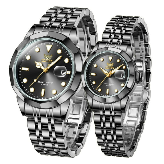 OLEVS Couple Watch Valentines Couple Matching Watches His and Her Couple Set Wrist Watch Men and Women Lovers Wedding Waterproof Romantic Gifts Set of 2