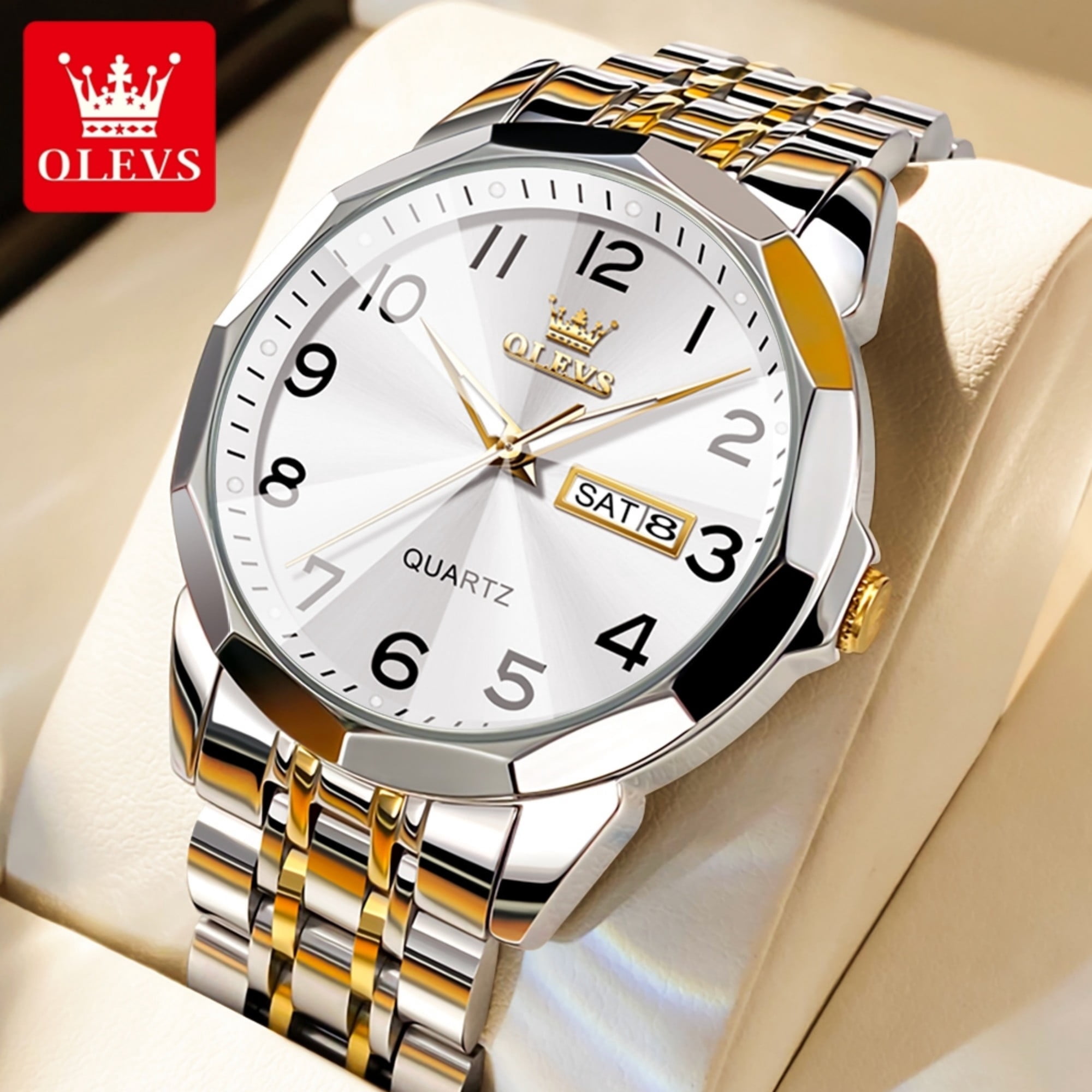 Gold, silver and white