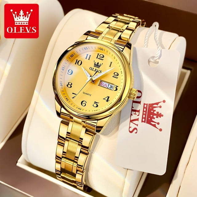 OLEVS Gold Watch for Women Luxury Casual Dress Watch EasytoRead Dial