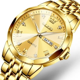 Elgin Adult Male Analog Metal Bracelet Watch Set in Gold with 4