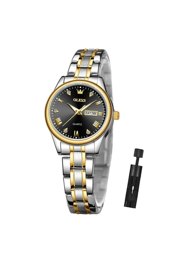 Watches for Women Luxury Dress Quartz Analog Casual Gold Plated Stainless Steel Waterproof Luminous Date Fashion Ladies Wrist Watches Gifts Relojes para Mujer