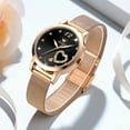 thumbnail image 1 of OLEVS Ladies Watches Rose Gold Mesh Strap Fashion Dress Japanese Quartz Waterproof Luminous Female Watches for Women Black Dial, 1 of 13
