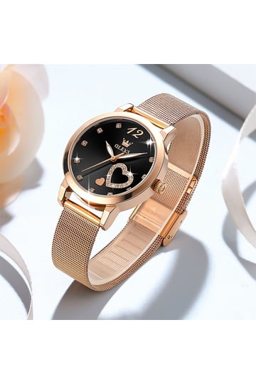 Black Rose Gold Watch display picture 2