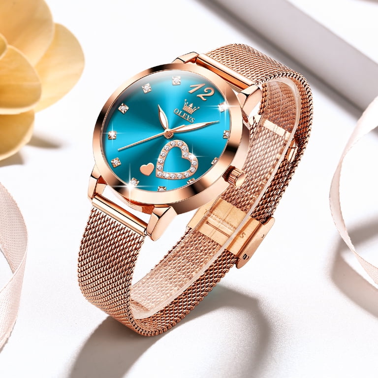 Rose Gold Mesh Strap Watch - Japanese Quartz Luminous Waterproof Dress Watch Rose Gold Simple Watch POEDAGAR Women Watch Rose Gold  main image 2