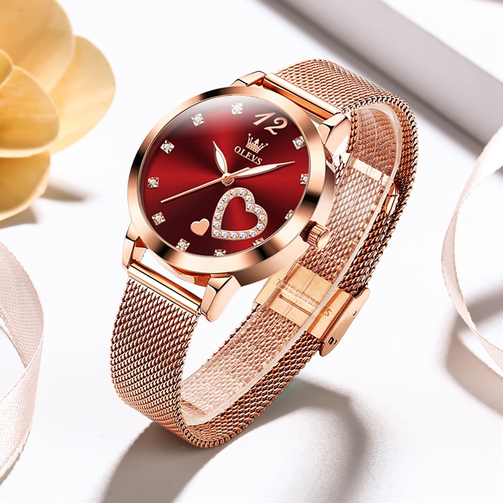 OLEVS Ladies Watches Rose Gold Mesh Strap Fashion Italy | Ubuy display picture 1