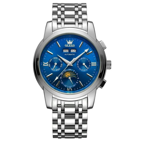 OLEVS Luxury Watches for Men Self-Winding Stainless Steel Analog Luminous Waterproof Mens Watches Reloj, Male Watch 6633