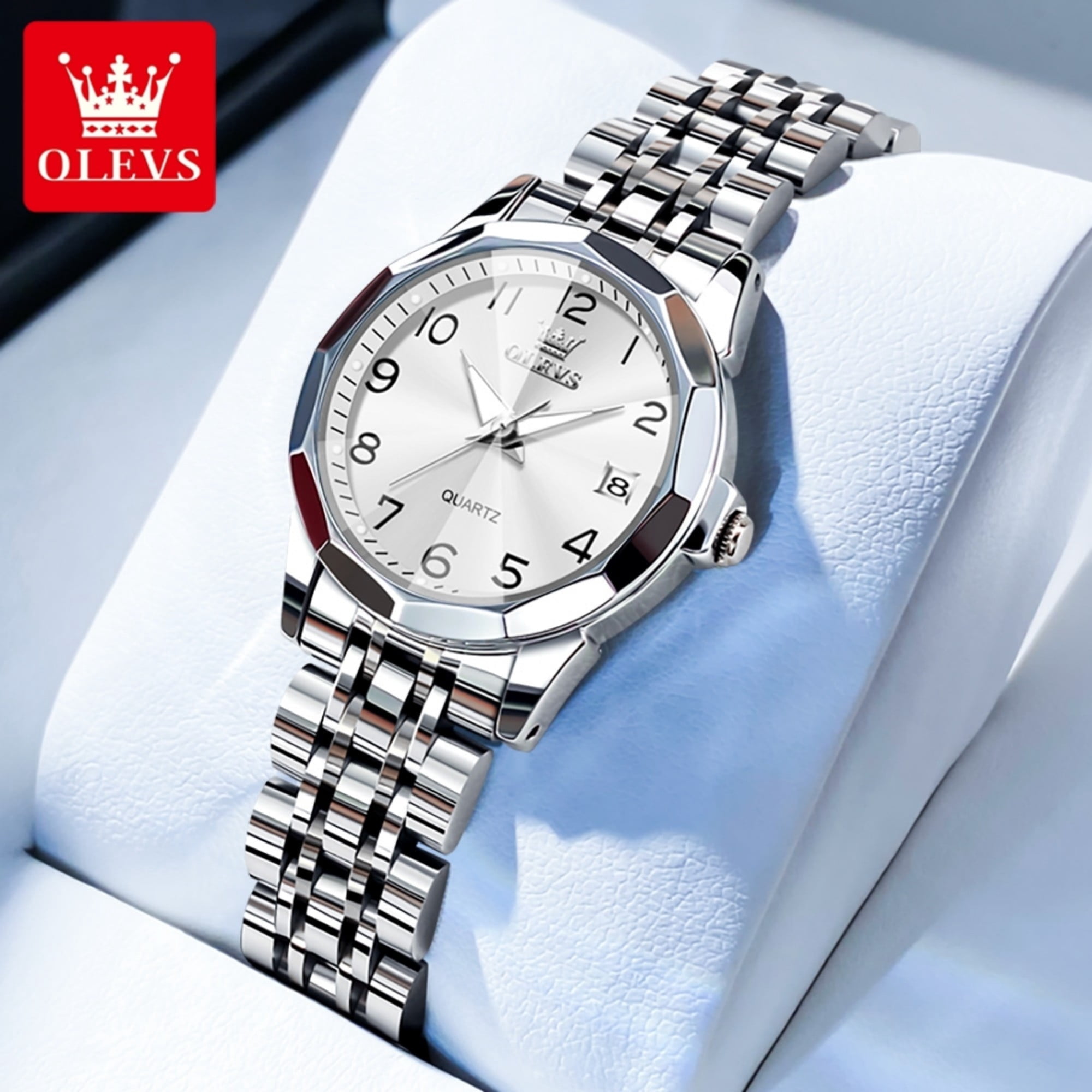 OLEVS Watches for Women Luxury Casual Dress Analog Quartz Digital Date Two Tone Gold Plated Stainless Steel Waterproof Luminous Female Wrist Watch Reloj para Mujer