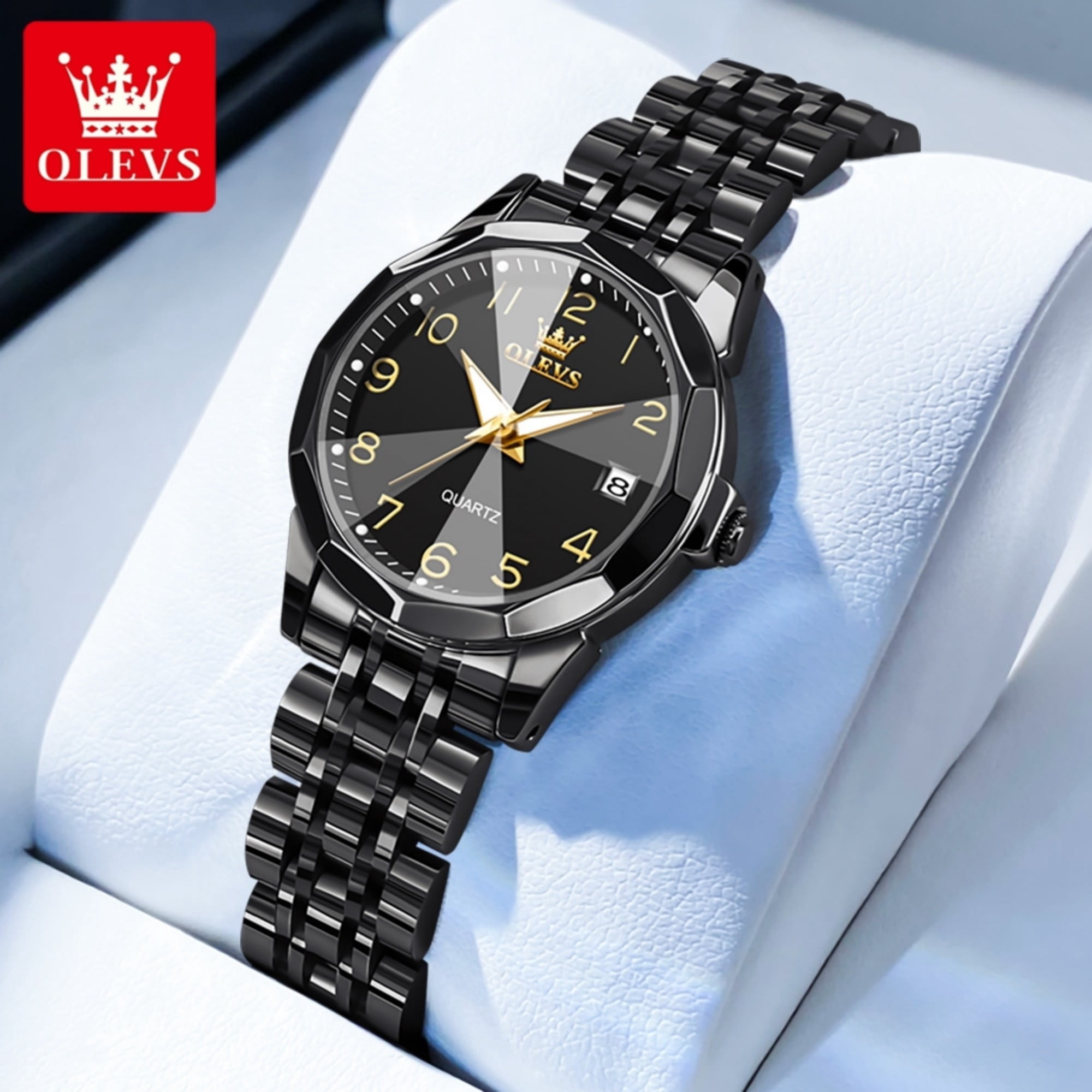 OLEVS Watches for Women Luxury Casual Dress Analog Quartz Digital Date Two Tone Gold Plated Stainless Steel Waterproof Luminous Female Wrist Watch Reloj para Mujer
