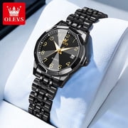 OLEVS Watches for Women Luxury Casual Dress Analog Quartz Digital Date Two Tone Gold Plated Stainless Steel Waterproof Luminous Female Wrist Watch Reloj para Mujer