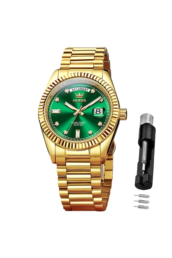 Mechanical Watches for Men Automatic Self Winding Classic Dress Multi Calendar Stainless Steel Big Face Two Tone Watches Easy Read Luminous Mens Wrist Watches