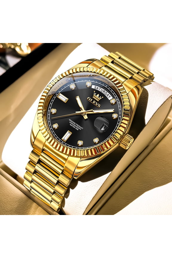 Mechanical Watches for Men Automatic Self Winding Classic Dress Multi Calendar Stainless Steel Big Face Two Tone Watches Easy Read Luminous Mens Wrist Watches