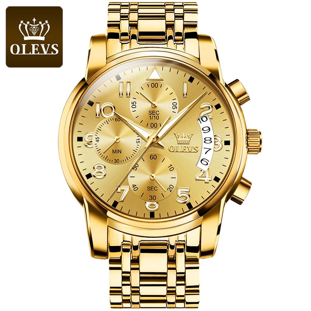 OLEVS Men's Watch Waterproof Luminous Wrist Watch Quartz Stainless