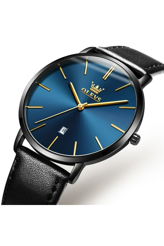 Men's Watch, Waterproof Wrist Watches Minimalist Ultra Thin Fashion Casual Day Watch with Retro Leather Band Japan Quartz, Male Adult Wristwatch