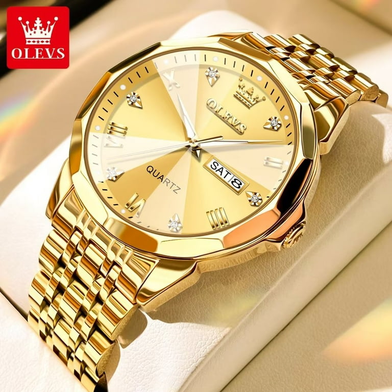 Gold Wrist Watch For Men OLEVS Mens Gold Watches Luxury Gold