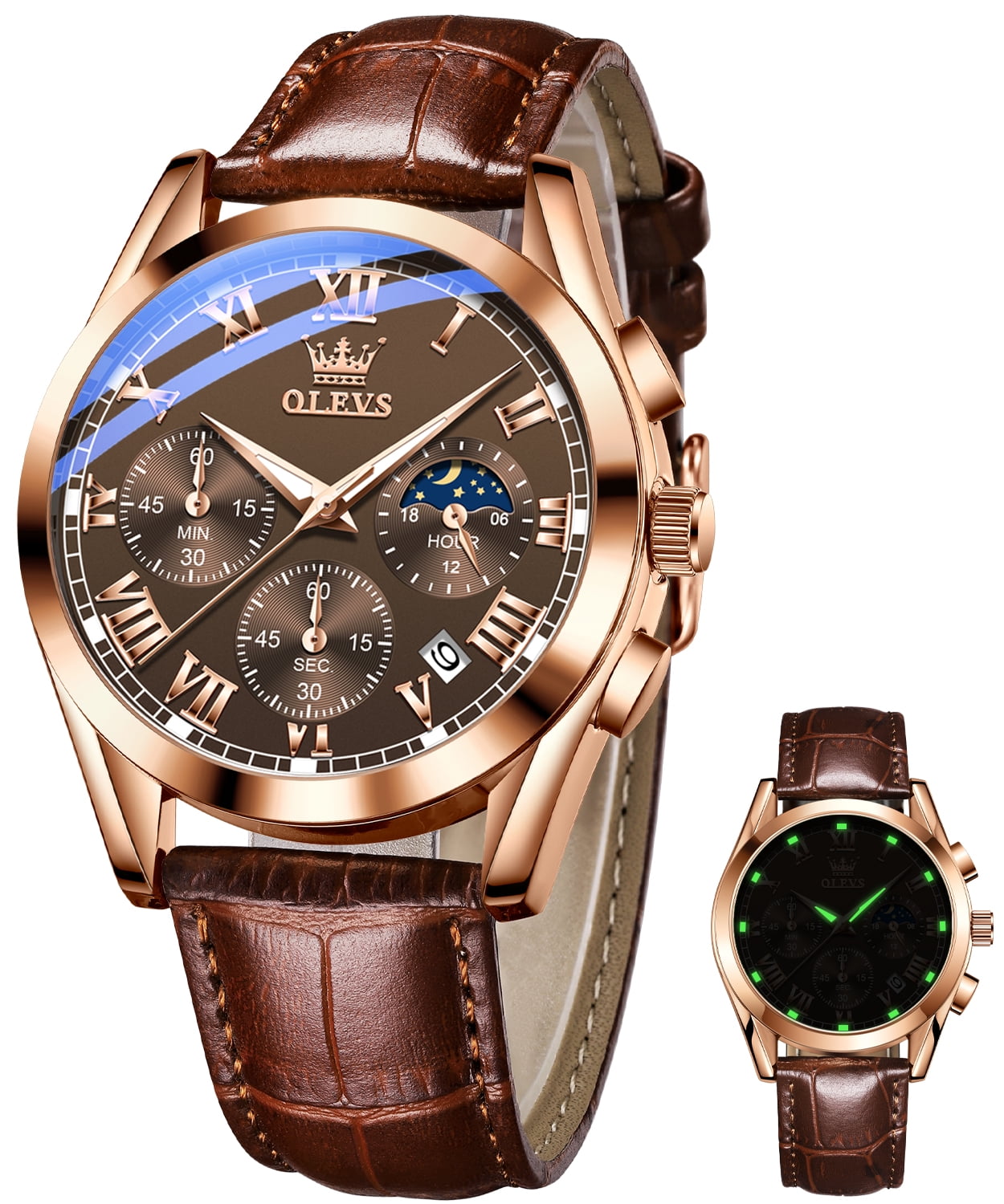 Guess Stainless Watch U0170G2 Dial Band Gold Chronograph Men