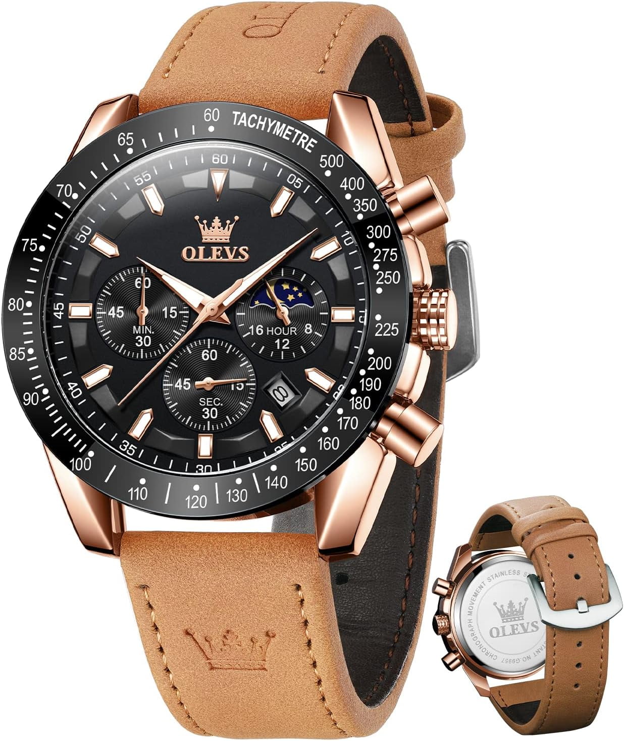BN0142BKBKG Men s Classic Black Dial Black Leather Strap GMT Watch Walmart