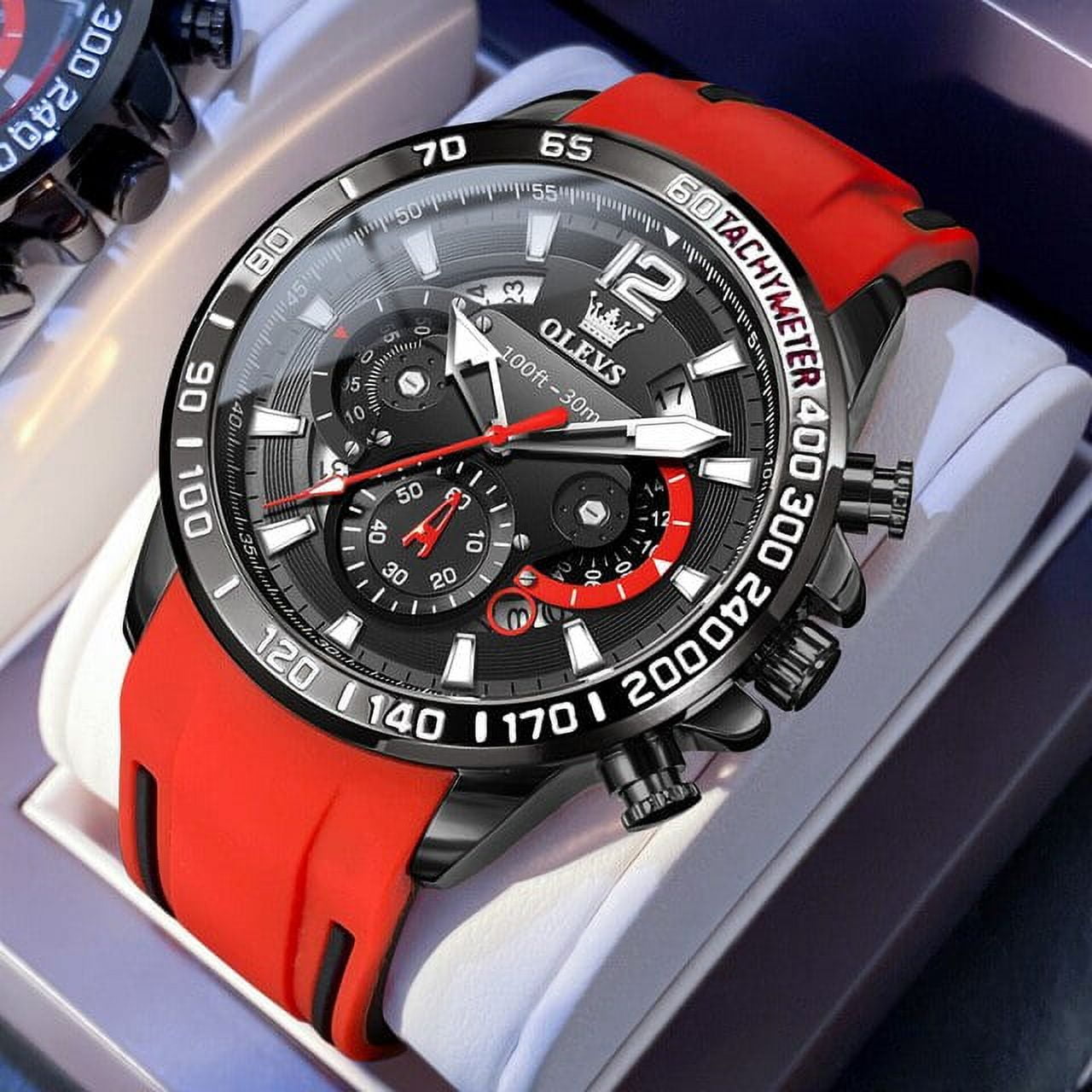 OLEVS Quartz Watch for Men Chronograph Calendar Display 52mm Big