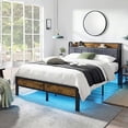 thumbnail image 1 of OLEVS Queen Bed Frame with Headboard, LED Lighting, Charging Station, No Box Spring Required, 1 of 11