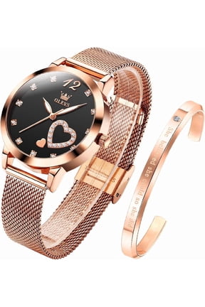 Watches for Women Fashion Dress Elegant Luxury Womens Watches Japanese Analog Quartz Waterproof Luminous Ladies Watches Bracelet Gifts Set Reloj para Mujer