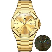 OLEVS Watch for Men Business Dress Diamond Analog Quartz Date Luxury Classic Casual Stainless Steel Waterproof Luminous plated golden Mens Wrist Watches Reloj para Hombre