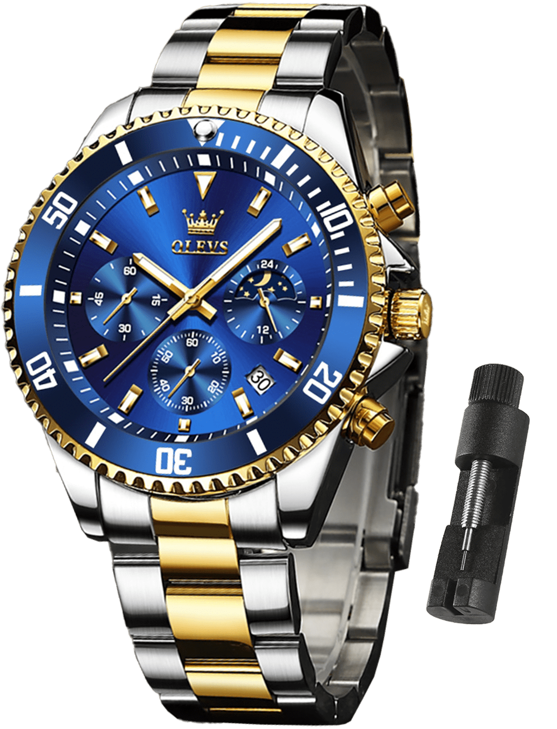 OLEVS Large Blue Face Men