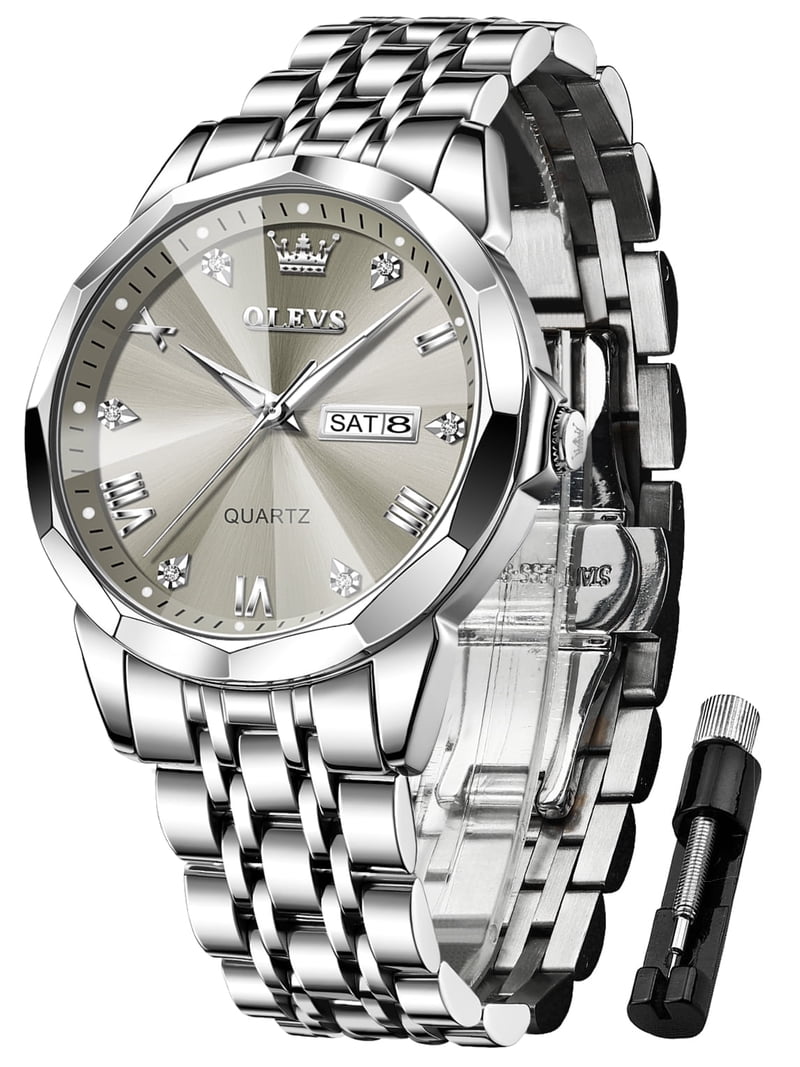 OLEVS Watch for Men Diamond Business Dress Analog Quartz  display picture 2