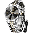 thumbnail image 1 of OLEVS Watches for Men Analog Quartz Dress Business Watch Stainless Steel Classic Casual Luxury Luminous Waterproof Male Mens Wrist Watches Reloj para Hombre Black Dial, 1 of 14