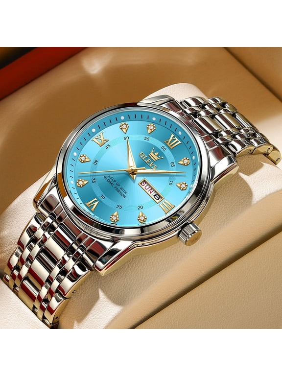 Watches for Men Classic Business Dress Analog Quartz Stainless Steel Waterproof Luminous Date Diamond Mens Wrist Watches Relojes De Hombre