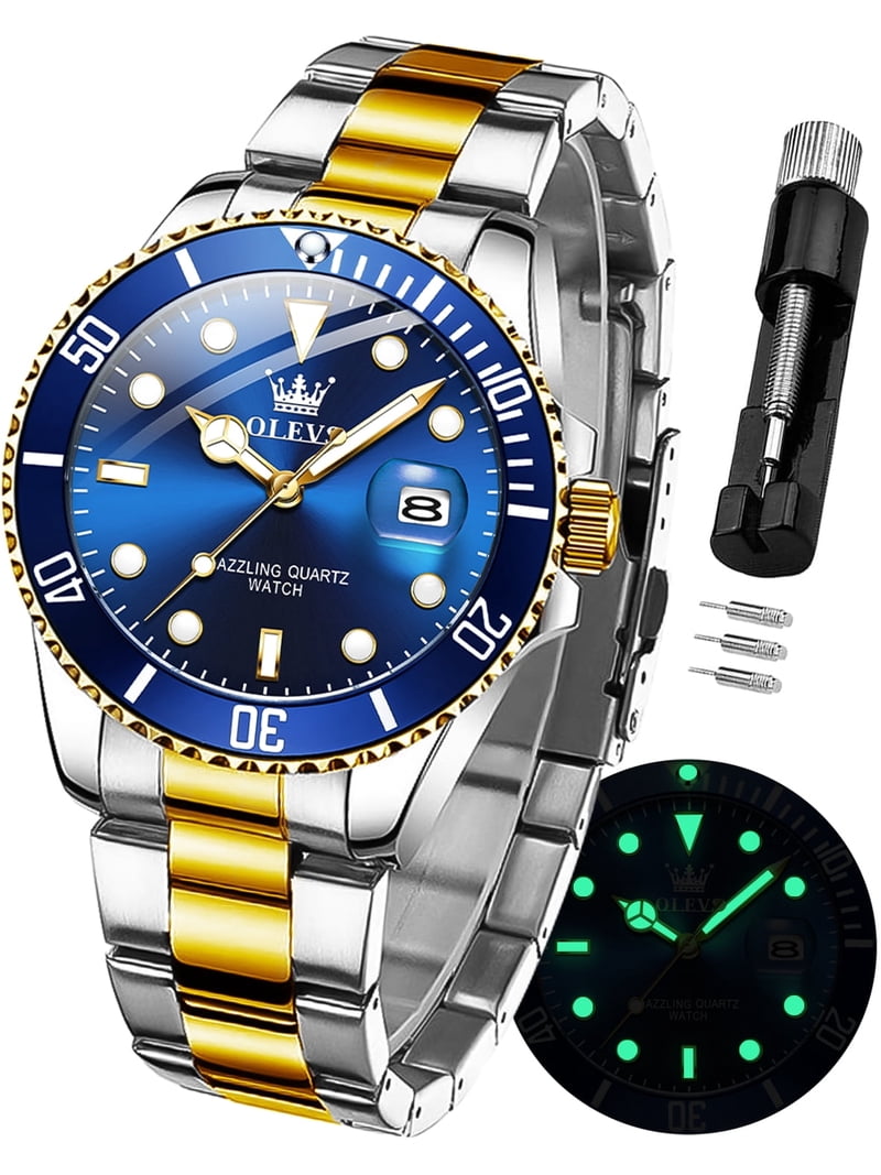 Large Face Unisex Dress Watch Stainless Steel Waterproof Luminous Date OLEVS Watches for Men Classic with Date Business Dress  main image 4