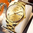 thumbnail image 1 of OLEVS Watches for Men Classic with Date Business Dress Luxury Diamond Gold/Black/Blue Waterproof Luminous Mens Wrist Watches Analog Two Tone Stainless Steel Male Reloj para Hombre, 1 of 11