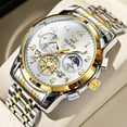 thumbnail image 1 of OLEVS Watches for Men Classic with Date Business Dress Luxury Digital Gold/Black/Blue Waterproof Luminous Mens Wrist Watches Analog Two Tone Stainless Steel Male Reloj para Hombre, 1 of 10
