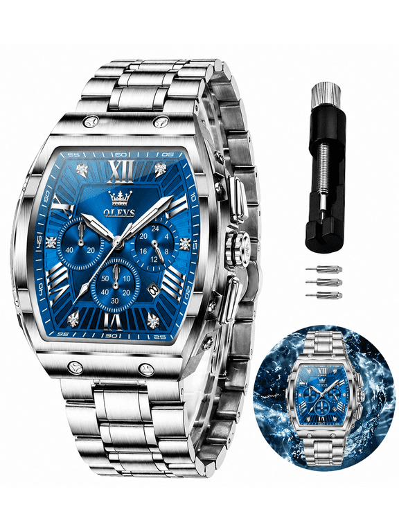 Watches for Men Fashion Dress Analog Quartz Waterproof Casual Chronograph Roman Numeral Gold Plated Stainless Steel 6-Hand Luminous Date Classic Mens Wrist Watches Reloj Para Hombre