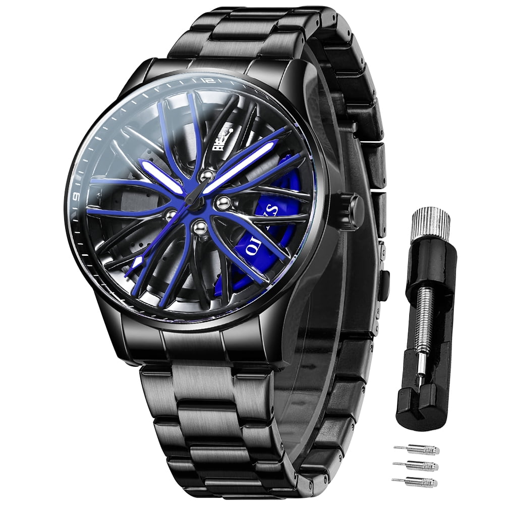 OLEVS Watches for Men Luxury Dress Analog Quartz PU leather WaterProof 6 Hands Multifunction Casual Luminous Fashion Date Moon Phase Easy Read Mens Wrist Watches Reloj Para Hombre