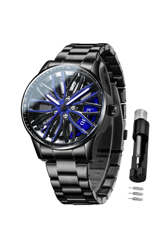 Watches for Men Luxury Dress Analog Quartz PU leather WaterProof 6 Hands Multifunction Casual Luminous Fashion Date Moon Phase Easy Read Mens Wrist Watches Reloj Para Hombre